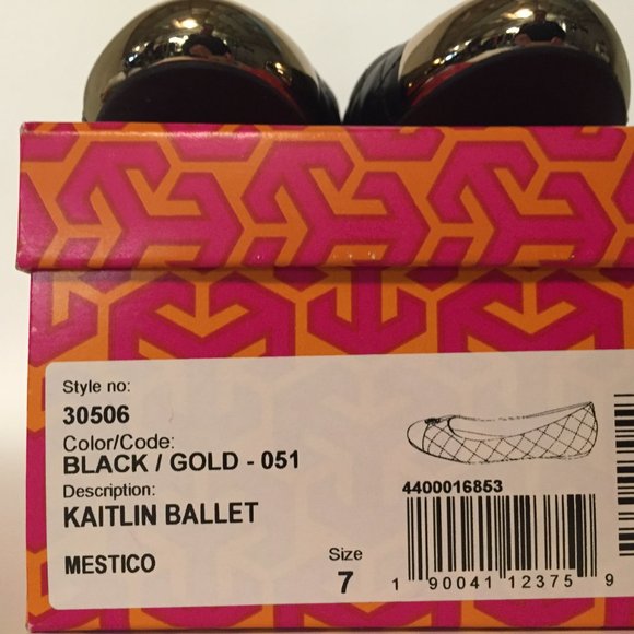 TORY BURCH BLACK KAITLIN BALLET FLATS SIZE 7 NIB - Picture 7 of 9